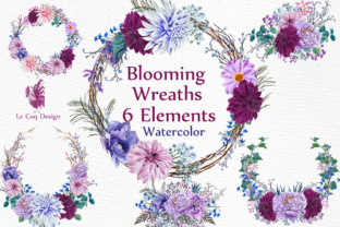 Blooming Watercolor Wreaths: A Versatile Illustration for Content Creators