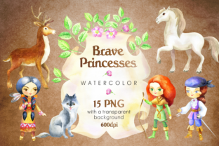 Brave Princesses Watercolor Set: Illustrations for Digital Sellers