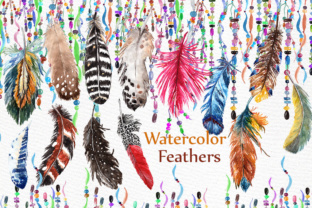 Feathers Watercolor Clipart for Real Crafting and Etsy Designs