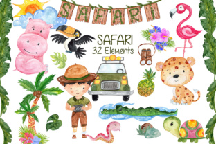 Watercolor African Animals Clipart for Brand Illustrations