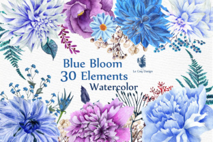 Watercolor Blue Flowers Clipart: A Versatile Illustration for Creative Sellers