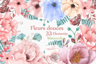 Watercolor Fleur Douces Set: A Versatile Illustration for Handmade Projects