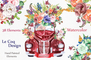 Watercolor Floral Clip Art for Embroidery Projects