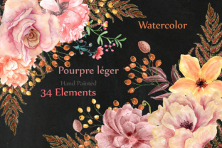 Watercolor Flowers Clipart: A Delicate Embroidery Design for Real Projects