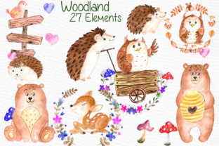 Watercolor Forest Animals Clipart for Handmade Illustrations
