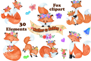 Watercolor Fox Clipart for Illustrations