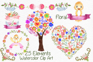 Watercolor Kids Floral Clipart Illustrations Review