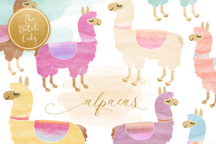 Watercolor Lama Alpaca Clipart for Creative Design Projects