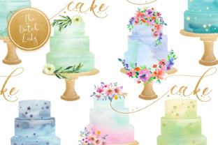 Watercolor Layered Wedding Cake Clipart for Illustrations
