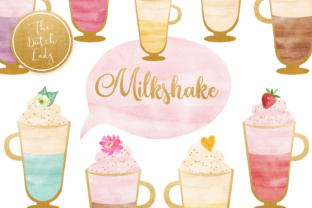 Watercolor Milkshake Sorbet Clipart: A Versatile Illustration for Creative Websites