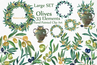Watercolor Olive Clip Art Set: A Natural Fit for Creative Illustrations