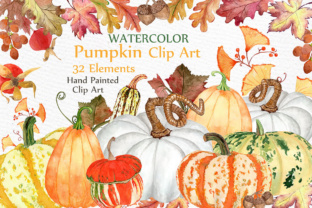 Watercolor Pumpkin Autumn Clipart: A Refined Illustration for Seasonal Designs