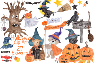 Watercolor Pumpkin Clipart and Jack O Lanterns for Illustrations