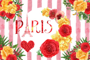 Watercolor Roses Bouquets and Separate Elements Illustrations