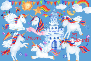 Watercolor Unicorn Clipart for Illustrations