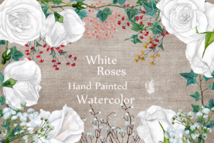 Watercolor White Roses Clipart: A Refined Illustration for Editorial and Web Design